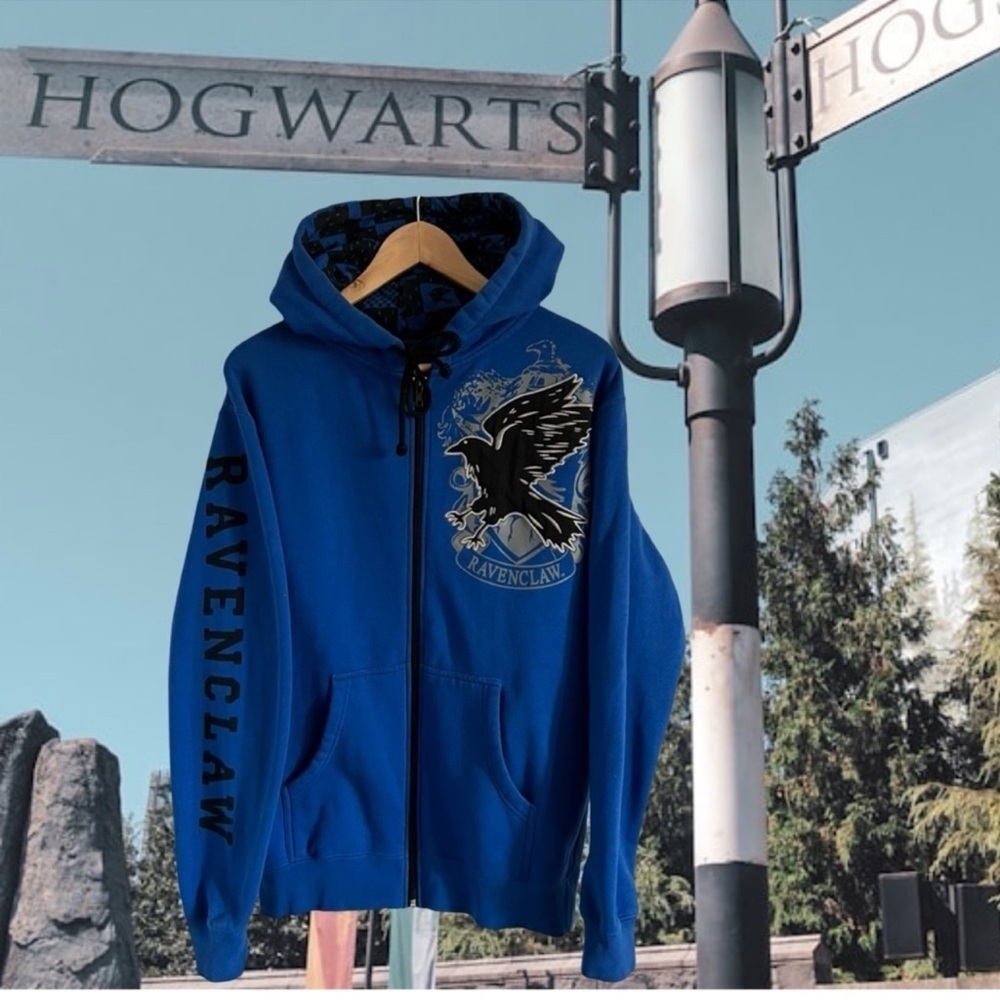 VINTAGE Y2K Excellent Condition Harry Potter Ravenclaw Blue Zip Up Hoodie